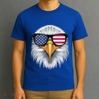Usa Patriotic American Flag Bald Eagle Sunglasses July 4th T-Shirt thumb 3