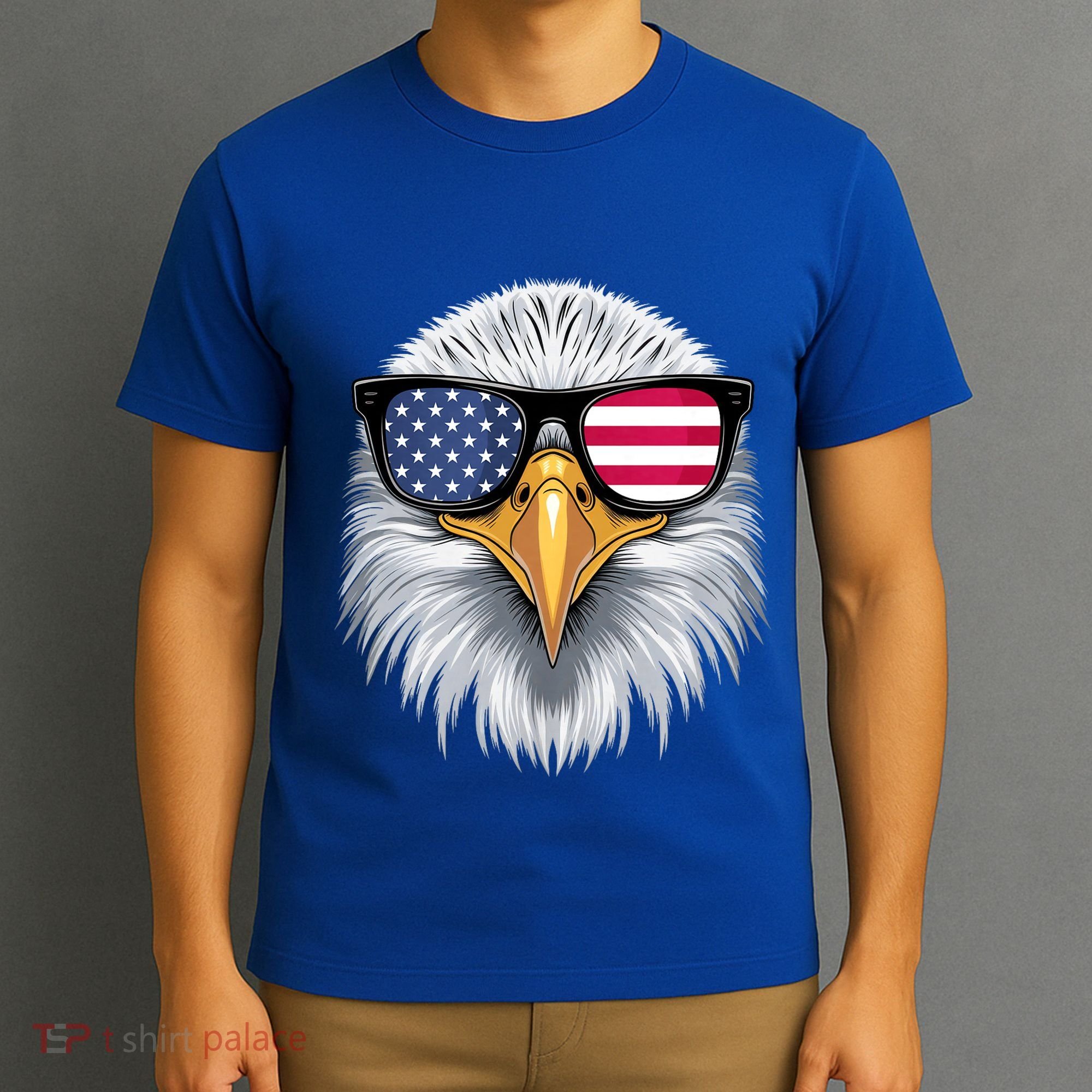 Usa Patriotic American Flag Bald Eagle Sunglasses July 4th T-Shirt
