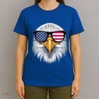 Usa Patriotic American Flag Bald Eagle Sunglasses July 4th T-Shirt thumb 4