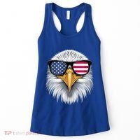 Usa Patriotic American Flag Bald Eagle Sunglasses July 4th Women's Tank Top thumb 0