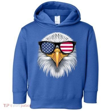 Usa Patriotic American Flag Bald Eagle Sunglasses July 4th Toddler Hoodie