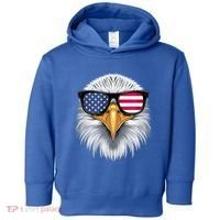 Usa Patriotic American Flag Bald Eagle Sunglasses July 4th Toddler Hoodie thumb 0