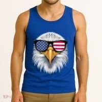 Usa Patriotic American Flag Bald Eagle Sunglasses July 4th Tank Top thumb 3