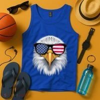 Usa Patriotic American Flag Bald Eagle Sunglasses July 4th Tank Top thumb 4