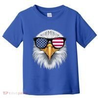 Usa Patriotic American Flag Bald Eagle Sunglasses July 4th Toddler T-Shirt thumb 0