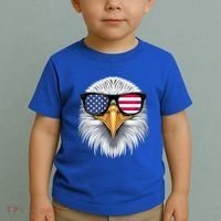 Usa Patriotic American Flag Bald Eagle Sunglasses July 4th Toddler T-Shirt thumb 2