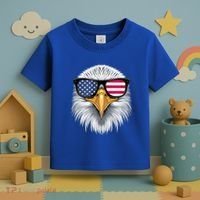 Usa Patriotic American Flag Bald Eagle Sunglasses July 4th Toddler T-Shirt thumb 3