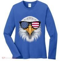 Usa Patriotic American Flag Bald Eagle Sunglasses July 4th Women's Long Sleeve Shirt thumb 0