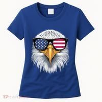 Usa Patriotic American Flag Bald Eagle Sunglasses July 4th Women's T-Shirt thumb 0