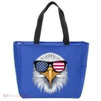 Usa Patriotic American Flag Bald Eagle Sunglasses July 4th Tote Bag thumb 0