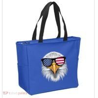 Usa Patriotic American Flag Bald Eagle Sunglasses July 4th Tote Bag thumb 2