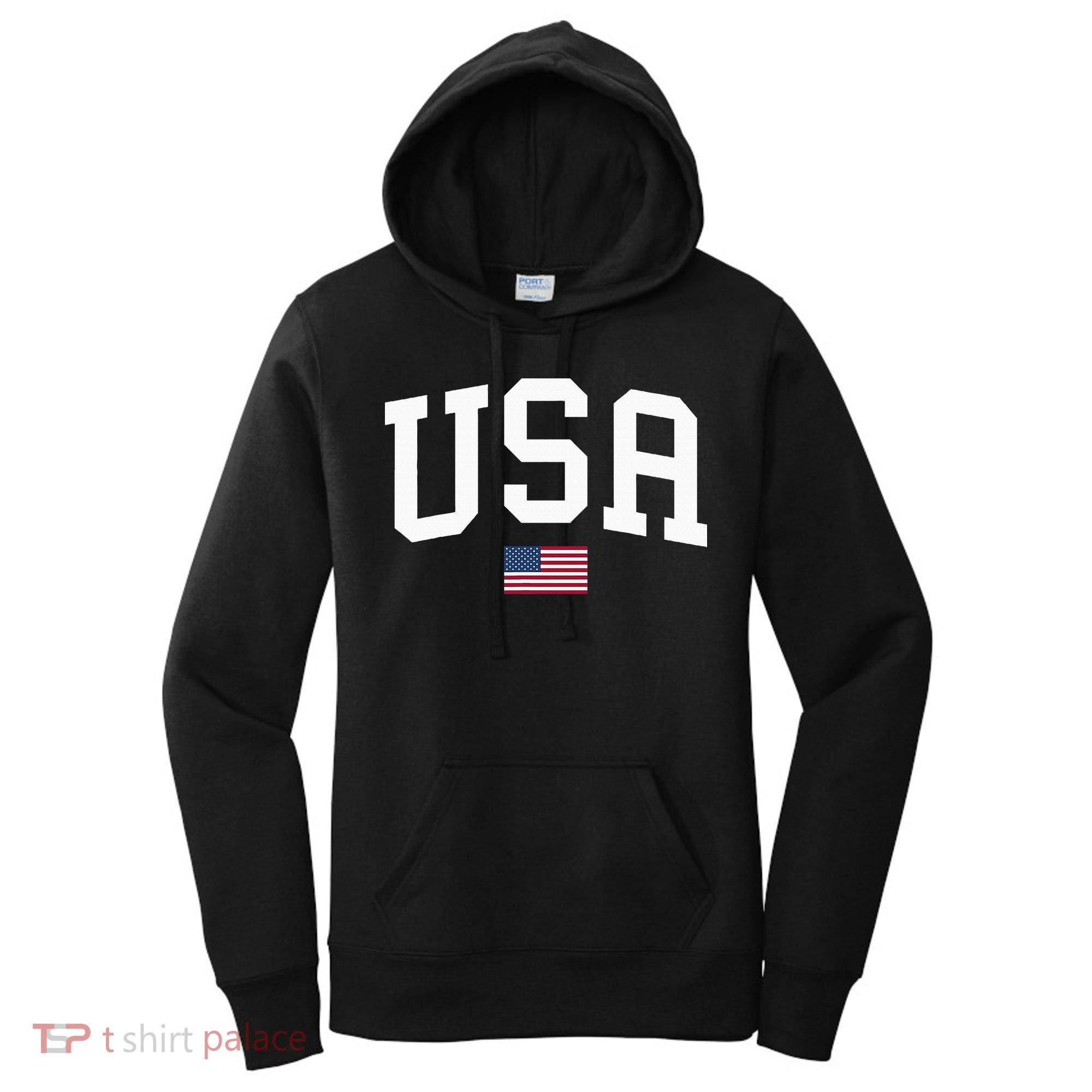 Usa Patriotic American Flag July 4th Women's Hoodie