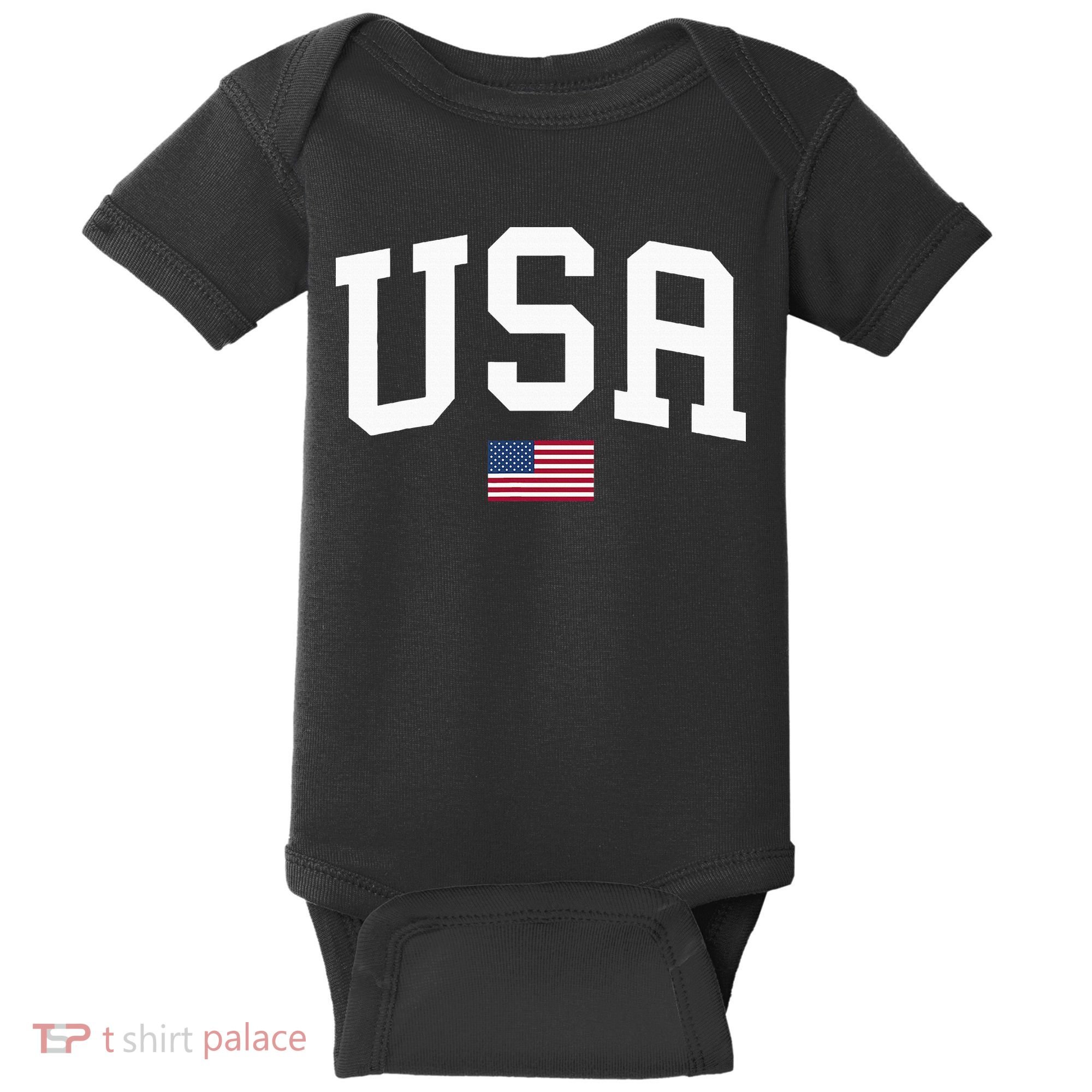 Usa Patriotic American Flag July 4th Baby Bodysuit