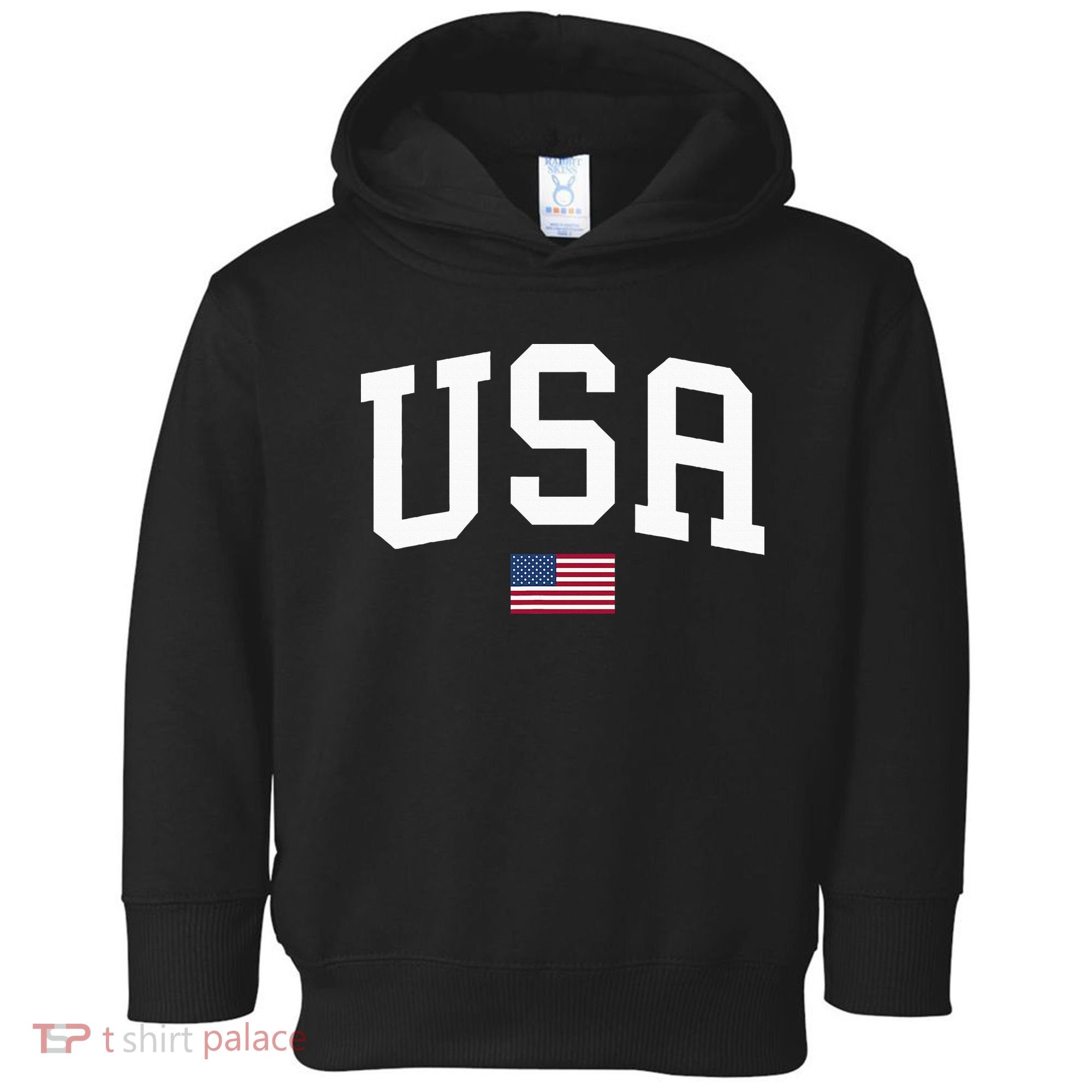 Usa Patriotic American Flag July 4th Toddler Hoodie