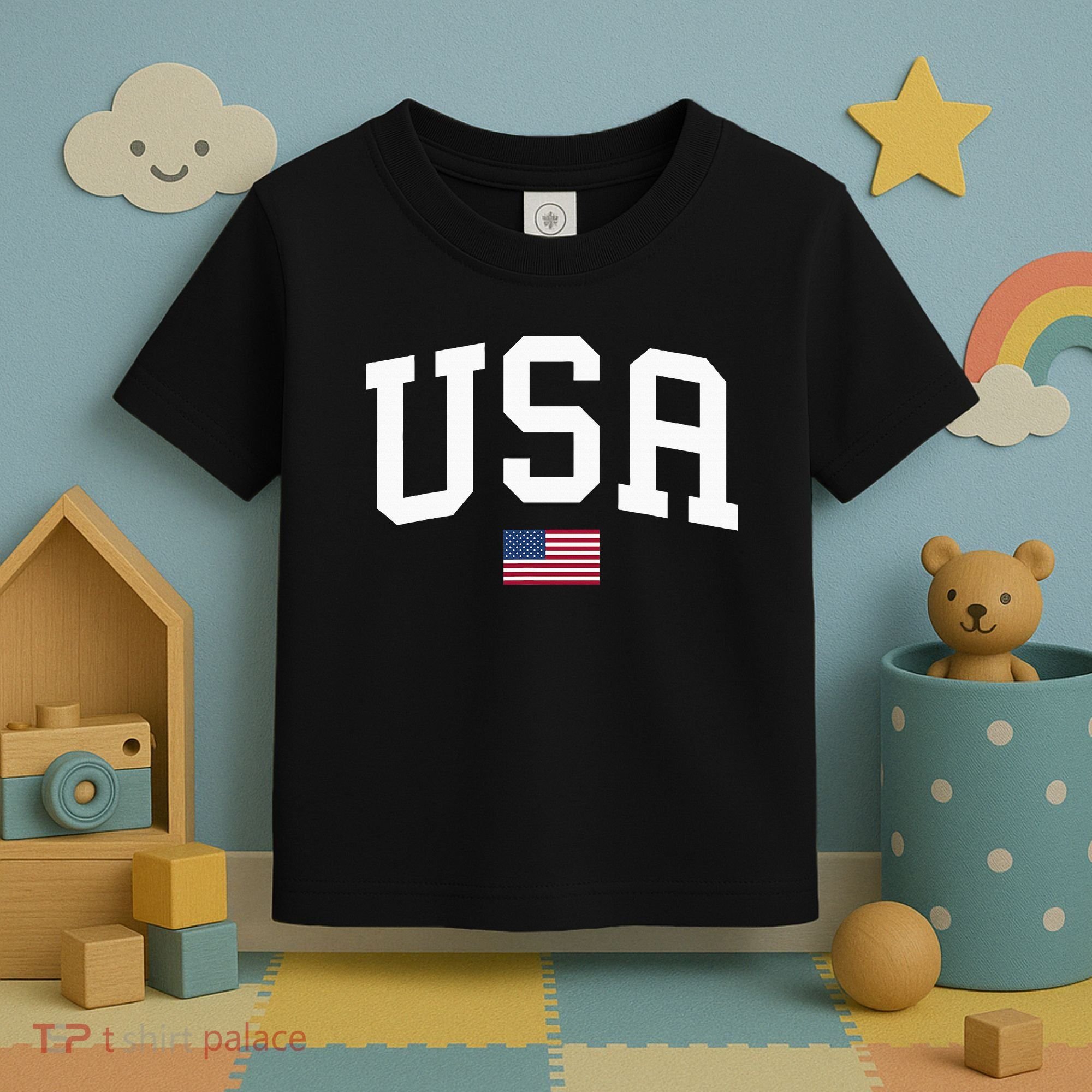 Usa Patriotic American Flag July 4th Toddler T-Shirt