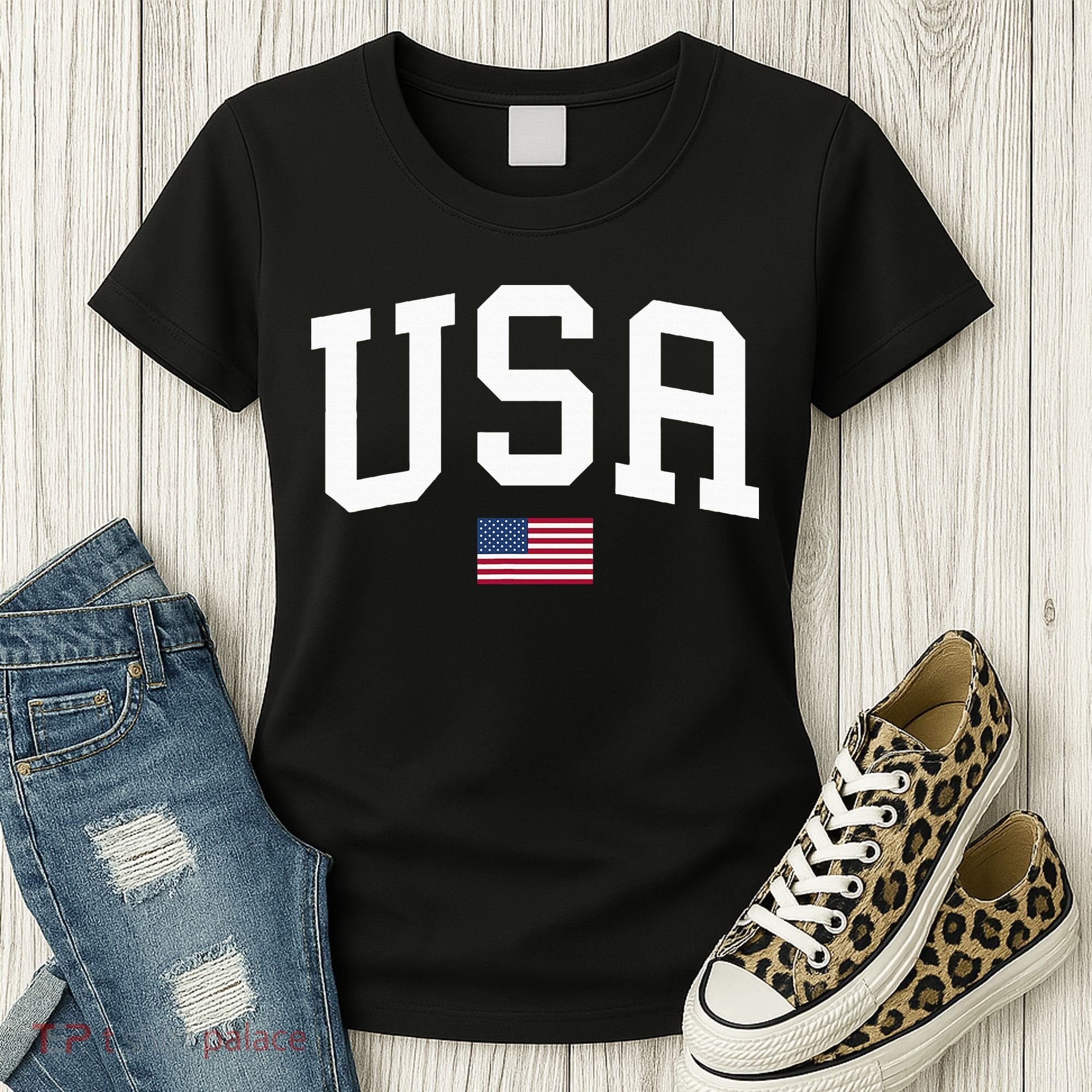 Usa Patriotic American Flag July 4th Women's T-Shirt