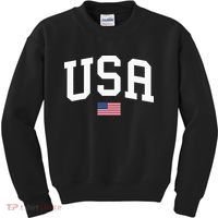 Usa Patriotic American Flag July 4th Kids Sweatshirt thumb 0