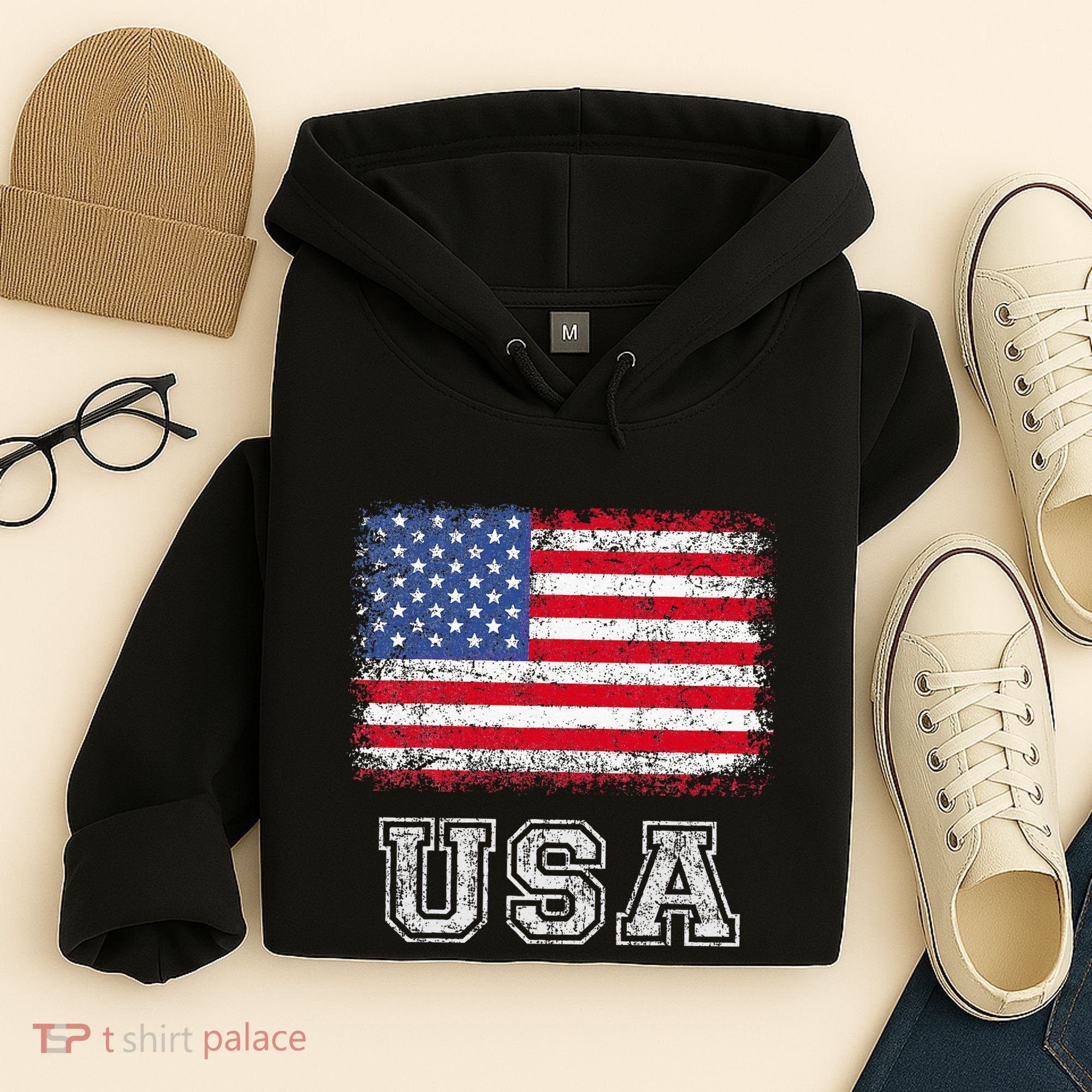 Usa Patriotic American Flag Hoodie