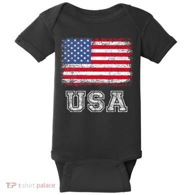 Usa Patriotic American Flag Baby Bodysuit