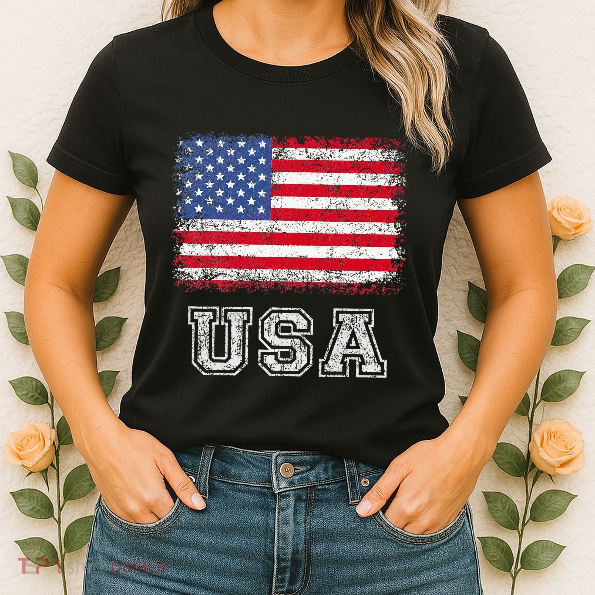 Usa Patriotic American Flag Women's T-Shirt