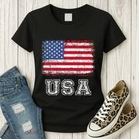 Usa Patriotic American Flag Women's T-Shirt thumb 3