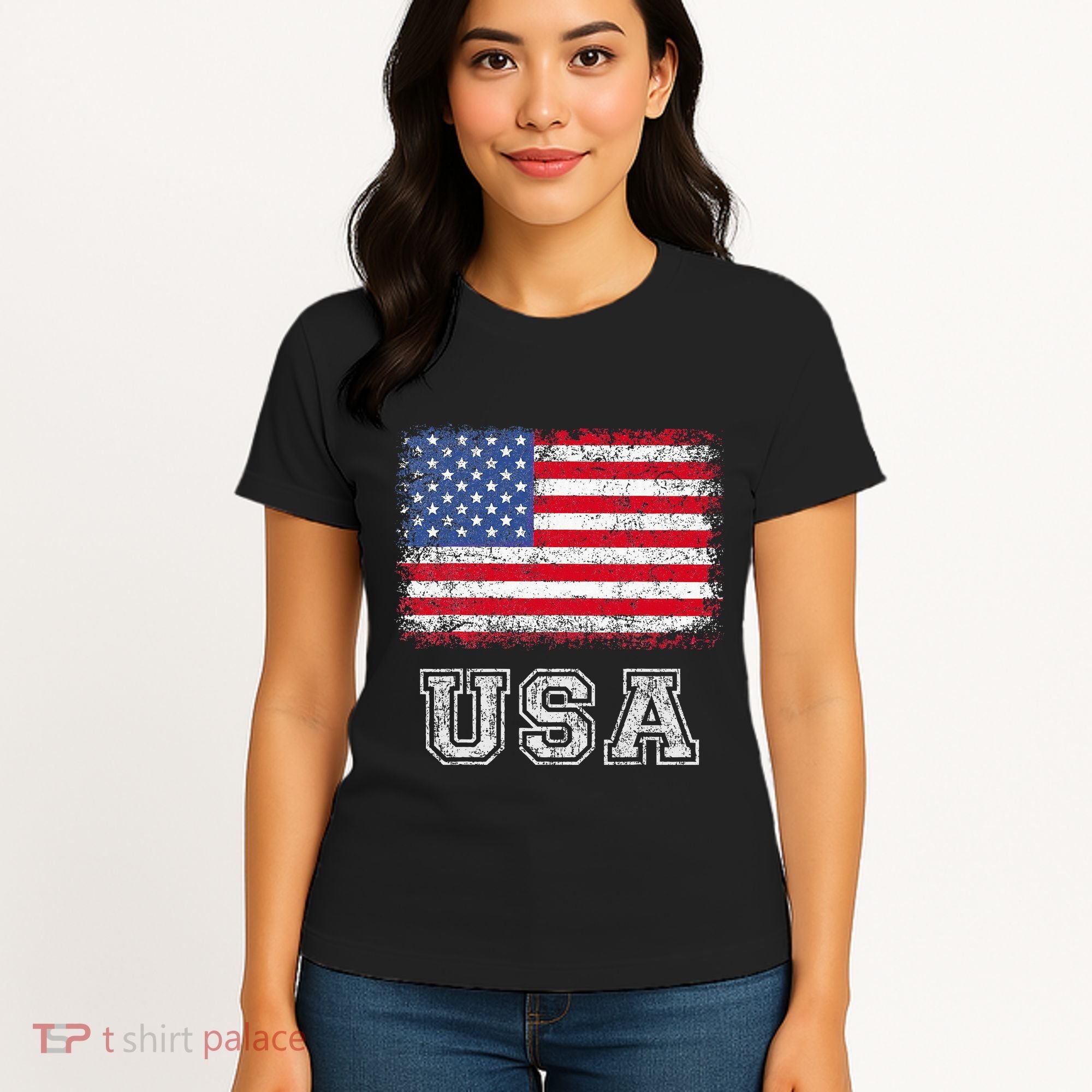 Usa Patriotic American Flag Women's T-Shirt