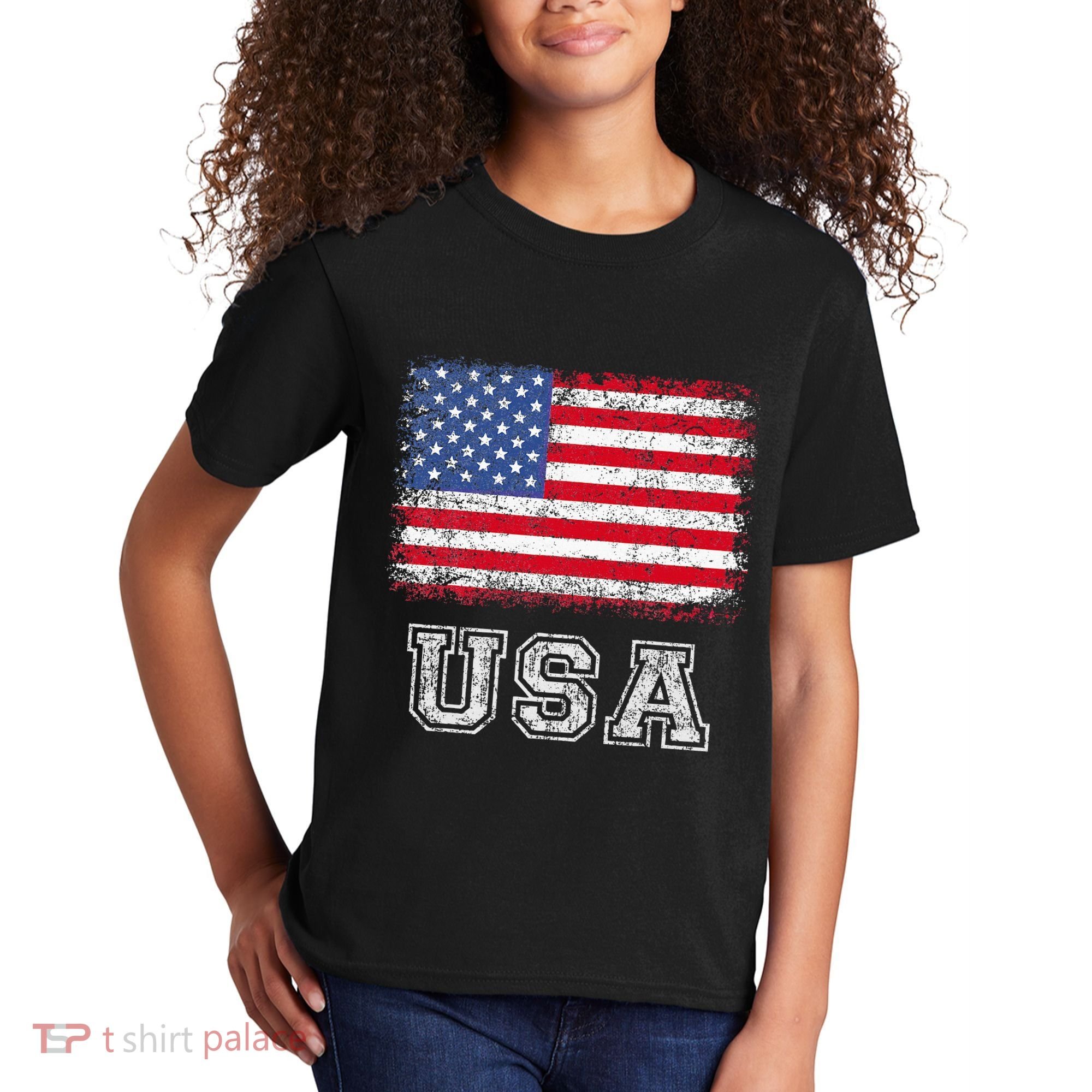 Usa Patriotic American Flag Kids T-Shirt