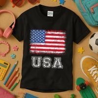 Usa Patriotic American Flag Kids T-Shirt thumb 3