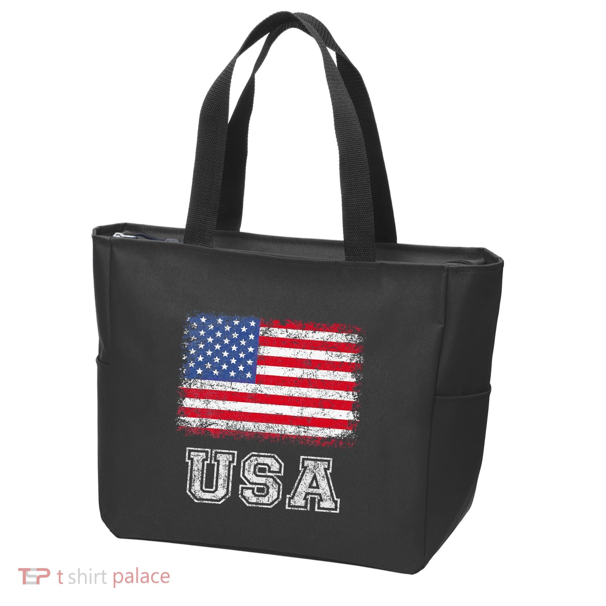 Usa Patriotic American Flag Tote Bag