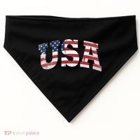 USA  Patriotic American Flag Distressed USA-Made Doggie Bandana thumb 0