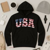 USA  Patriotic American Flag Distressed Hoodie thumb 3