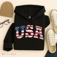 USA  Patriotic American Flag Distressed Hoodie thumb 4
