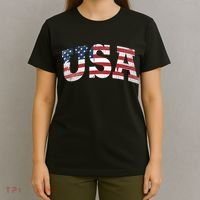 USA  Patriotic American Flag Distressed T-Shirt thumb 4