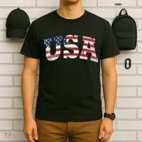 USA  Patriotic American Flag Distressed T-Shirt thumb 6