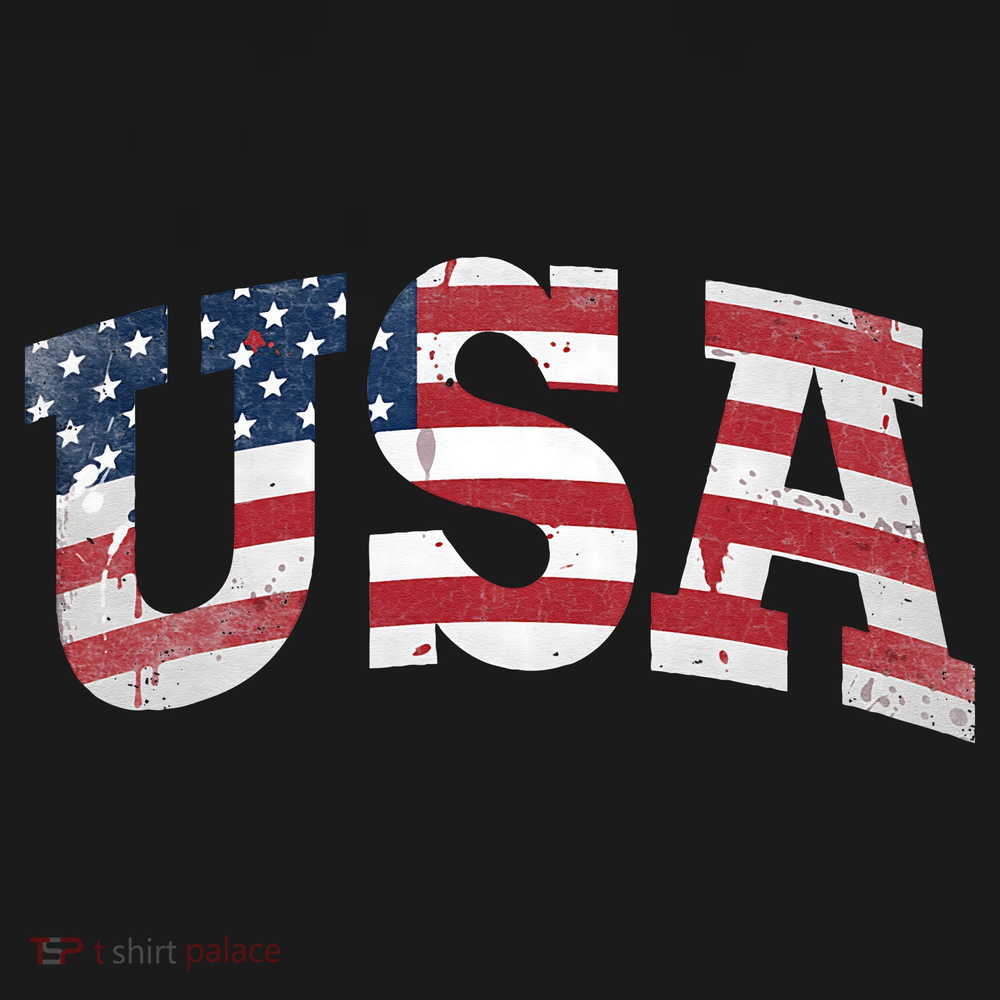 USA  Patriotic American Flag Distressed T-Shirt
