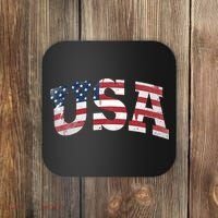 USA  Patriotic American Flag Distressed Coaster thumb 0