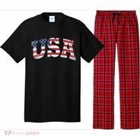 USA  Patriotic American Flag Distressed Pajama Set thumb 0