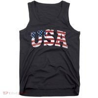 USA  Patriotic American Flag Distressed Tank Top thumb 0