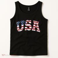 USA  Patriotic American Flag Distressed Tank Top thumb 2