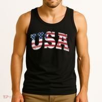 USA  Patriotic American Flag Distressed Tank Top thumb 3