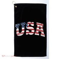 USA  Patriotic American Flag Distressed Golf Towel thumb 0