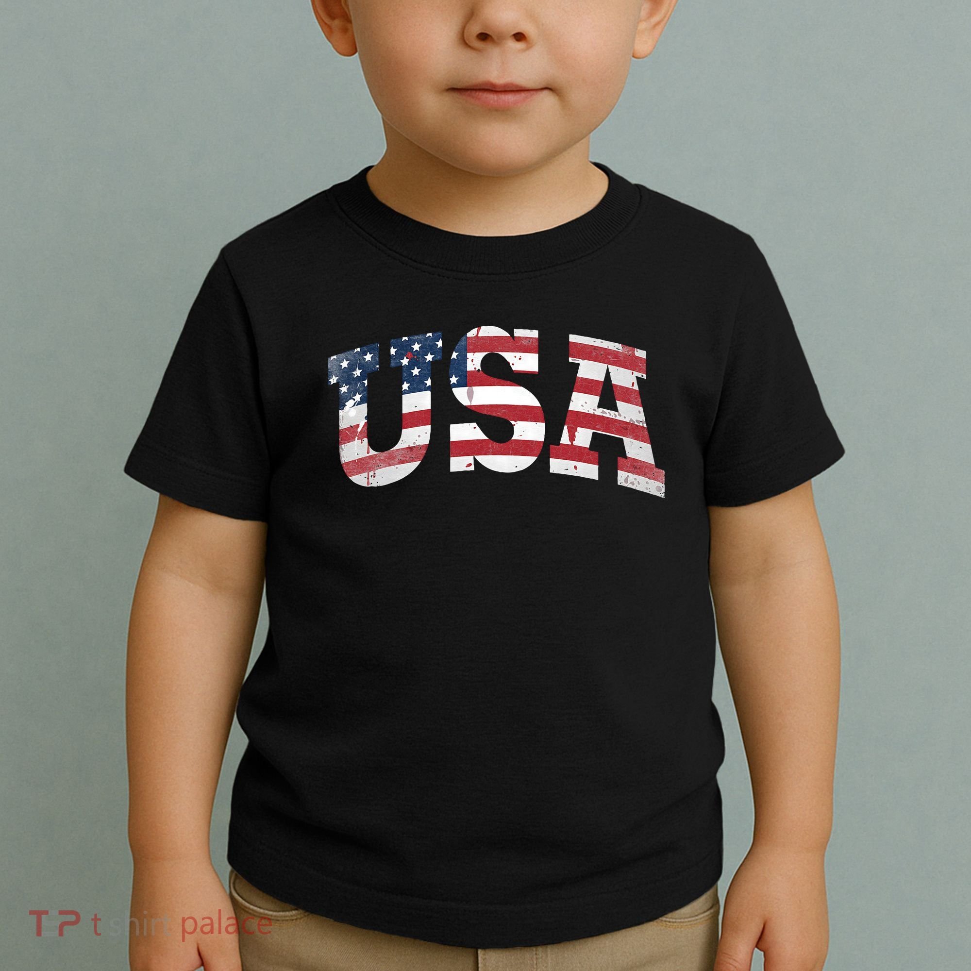 USA  Patriotic American Flag Distressed Toddler T-Shirt