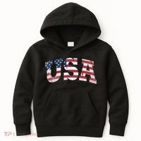 USA  Patriotic American Flag Distressed Kids Hoodie thumb 0