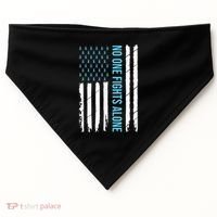 USA Prostate Cancer Awareness Light Blue Ribbon Survivor USA-Made Doggie Bandana thumb 0