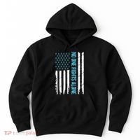 USA Prostate Cancer Awareness Light Blue Ribbon Survivor Hoodie thumb 0