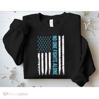 USA Prostate Cancer Awareness Light Blue Ribbon Survivor Sweatshirt thumb 2