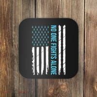 USA Prostate Cancer Awareness Light Blue Ribbon Survivor Coaster thumb 0