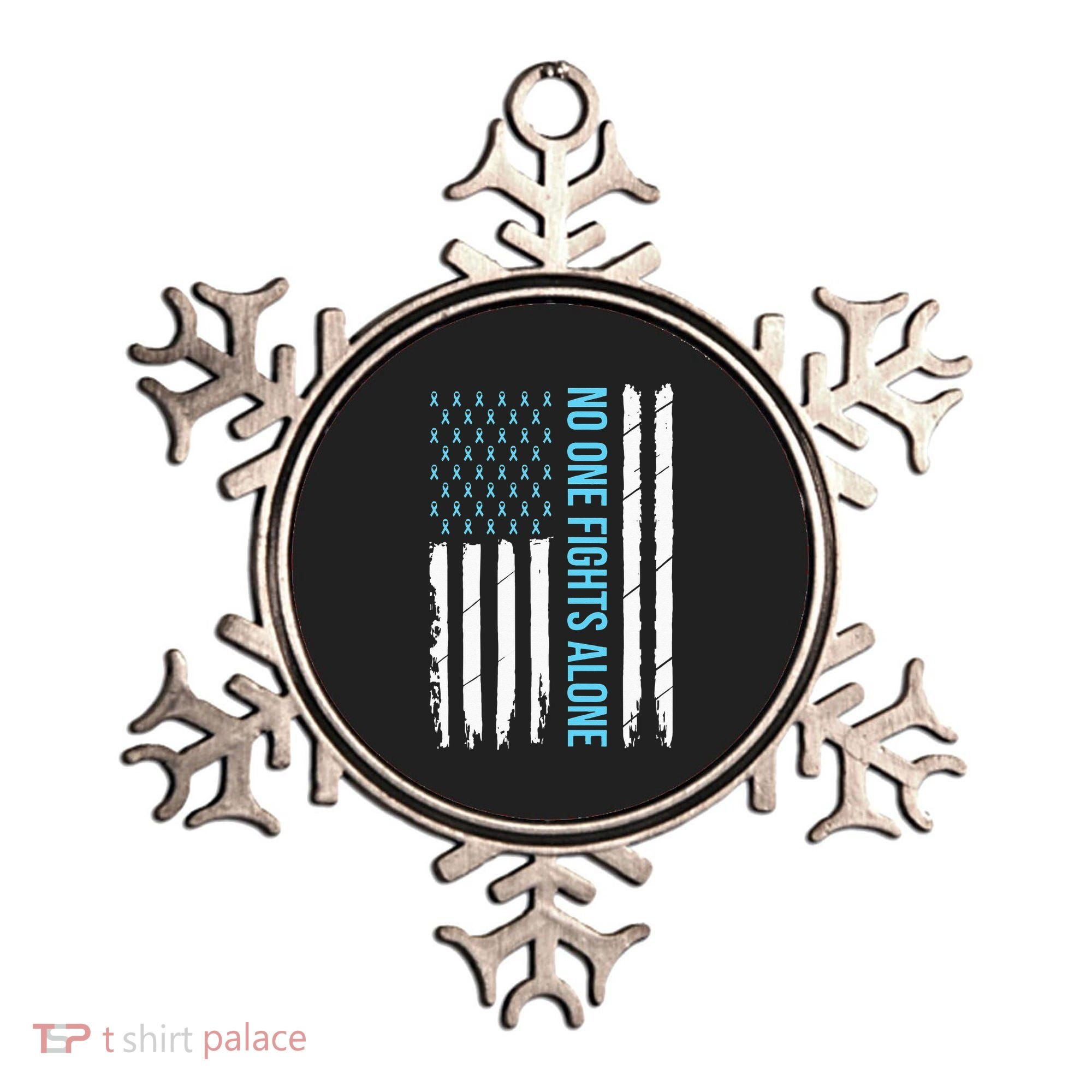 USA Prostate Cancer Awareness Light Blue Ribbon Survivor Ornament