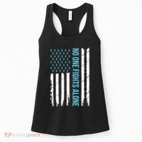 USA Prostate Cancer Awareness Light Blue Ribbon Survivor Women's Tank Top thumb 0
