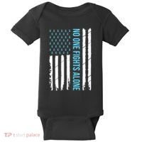 USA Prostate Cancer Awareness Light Blue Ribbon Survivor Baby Bodysuit thumb 0